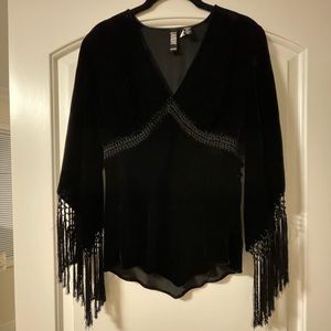 Velvet V Neck blouse